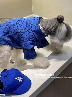 速发衣夏比熊雪纳瑞衬衣潮莱因蓝国克狗春服猫咪衣服