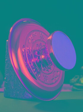 速发藏传佛用用品 合 吉祥八宝供佛水果盘金八吉祥曼扎托盘家教室