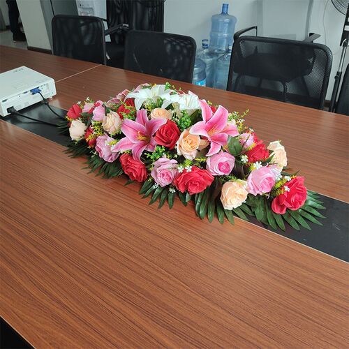 速发桌花会议桌摆花会议室桌面假花茶几装饰花前台家居室内办公桌