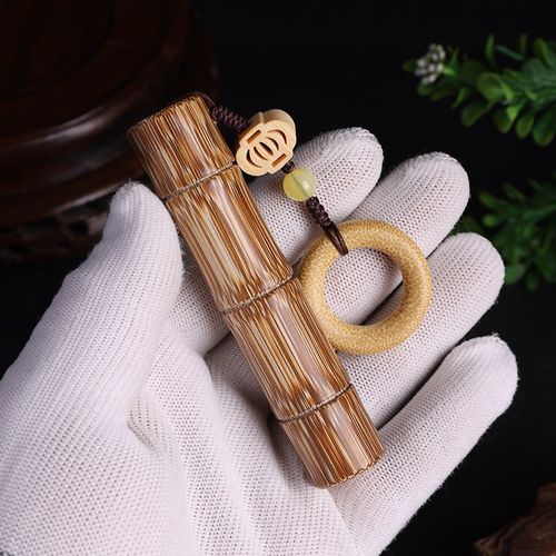 速发金丝竹实心竹手把件节子手把件竹竹男玉随身把玩包浆文玩士竹
