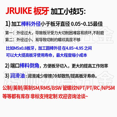 速发JRUIKE可调节美制圆板牙7/16-14 7/16-20UF7/16-24 7/16-28