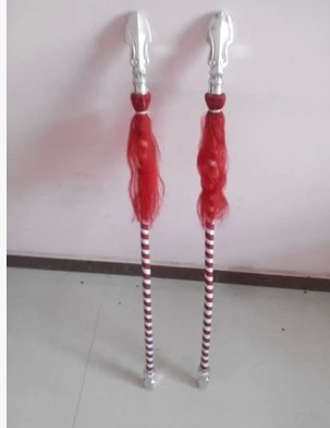 速发红缨枪道霸 戏剧具王枪 儿童红具 刀枪道缨 红缨枪武术枪