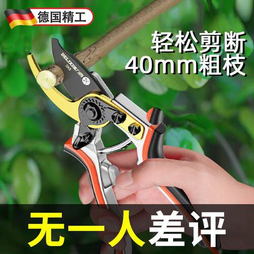 德国精工修枝剪树枝专用剪刀钛合金园林果树家用修花剪超锋利剪刀