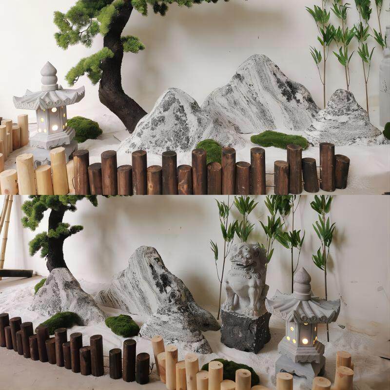 重庆雪浪石切片雕小假山枯山水室内庭院景观石组合天然造景泰山石