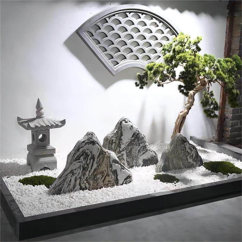 福建雪浪石切片组合天然造景泰山石雕小假山枯山水室内庭院景观石