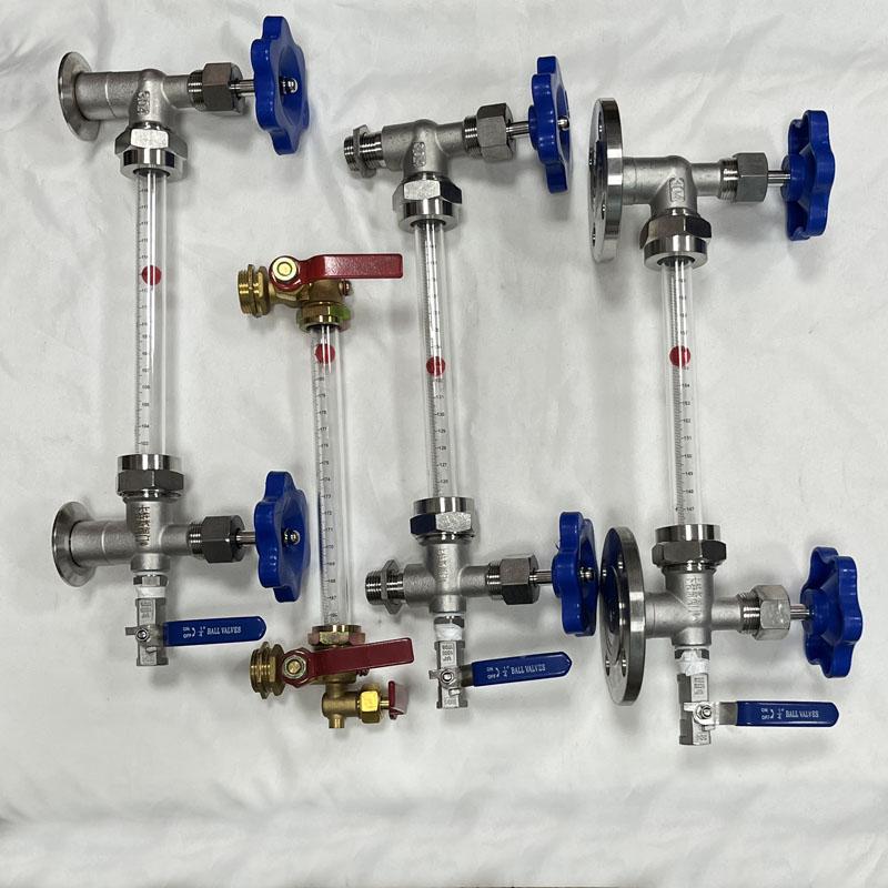 玻璃管式液位计消防水池刻度显示水位计油位亚克力直读法兰液位计