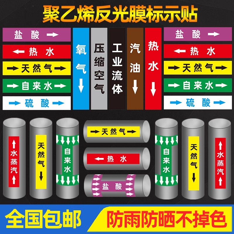 【全网低价】管道标识流向箭头