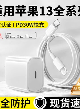适用苹果13充电器PD30W快充13Promax快充头13Pro手机插头13mini充电头通用套装30w充电插头pd快充加长数据线