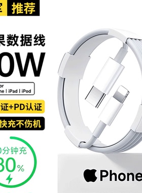 适用苹果充电线PD60快充适配iPhone14/13promax/12mini/11/11Pro/8p/XR/X手机30W充电器加长快充数据线套装