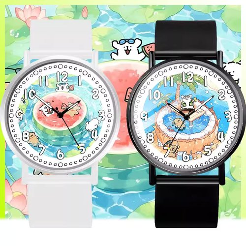 线条小狗指针式手表独特运动型手表高颜值高品质送朋友个性ins风