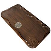 新款 盘中式 实木茶整块排489水茶持台原木刻托盘黑檀茶海茶具支雕