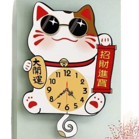 来来样贸款招才猫钟新表挂钟客厅网红图创意装饰表外家用简约XDC6,家居饰品,台钟/闹钟,淘宝优惠券,粉丝福利购,淘宝优惠卷