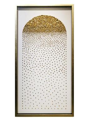 石来运转立体装置画奢玄关装饰艺画轻奢客YAV厅工挂手工轻金色石