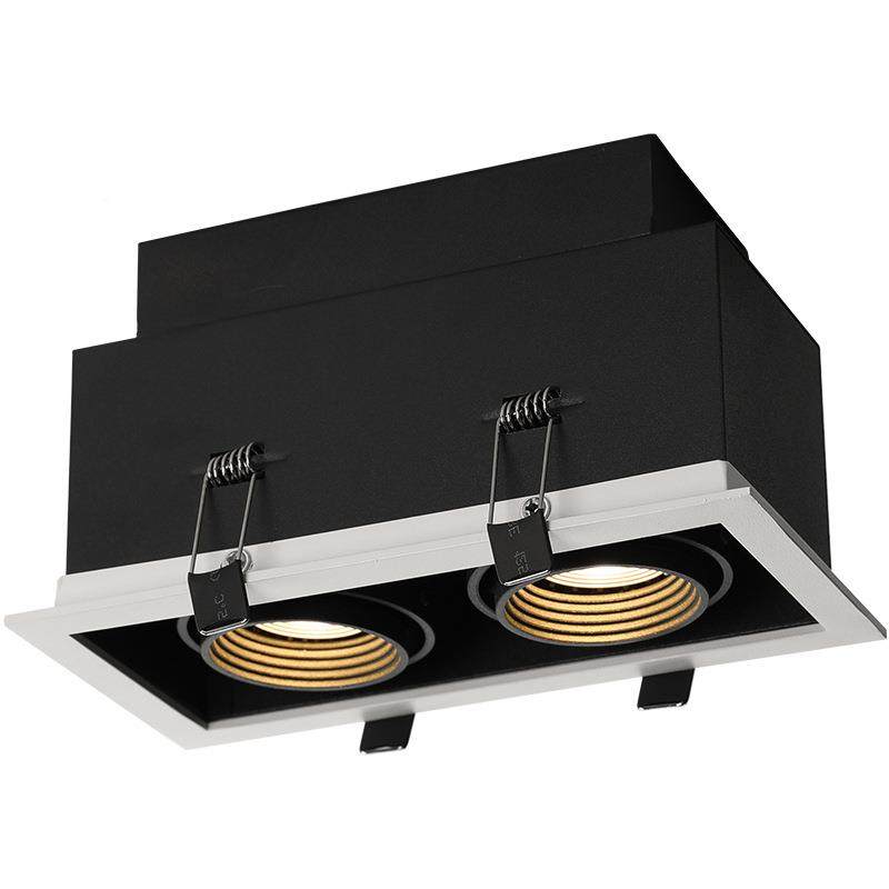 嵌灯入式格栅射斗胆灯双头方形调焦MR61天花智灯cob护眼能,家装灯饰光源,格栅灯,淘宝优惠券,粉丝福利购,淘宝优惠卷