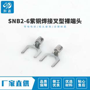 性能可靠 冷压接线鼻子电力金具 SNB2 6紫铜焊接叉型裸端头