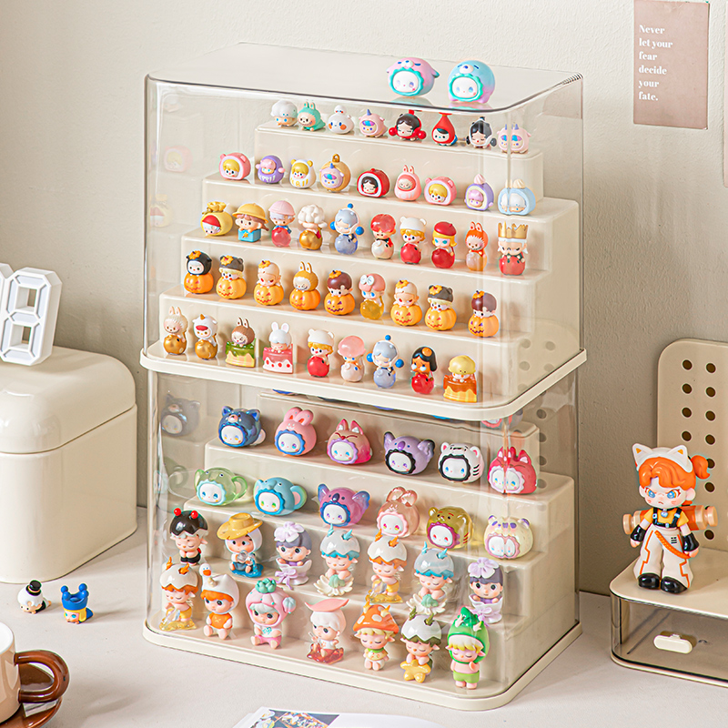 萌粒展示盒盲盒展示架五层收纳盒