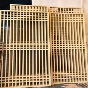 日系料理店推广式彷木纹铝合金屏风隔断火锅店型材方管铝窗花格栅