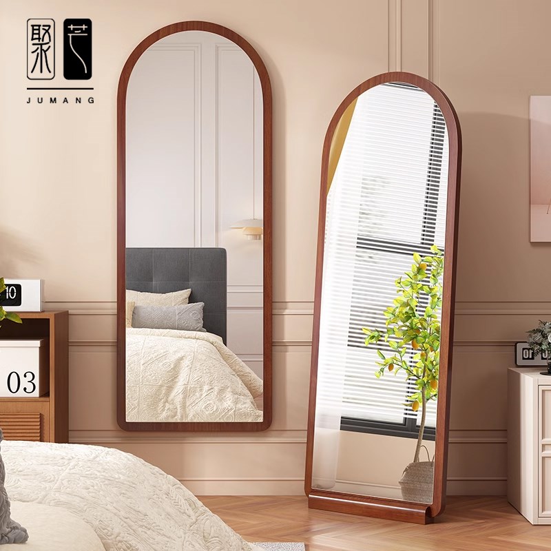 中古全身镜落地镜家用轻奢高级镜子挂墙穿衣镜女生ins.卧室试衣镜