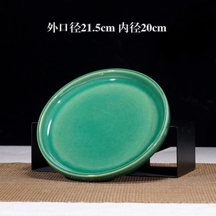 花盆托盘紫砂精品方形四方盆底座圆形接水底盘小号特大号陶瓷托盘