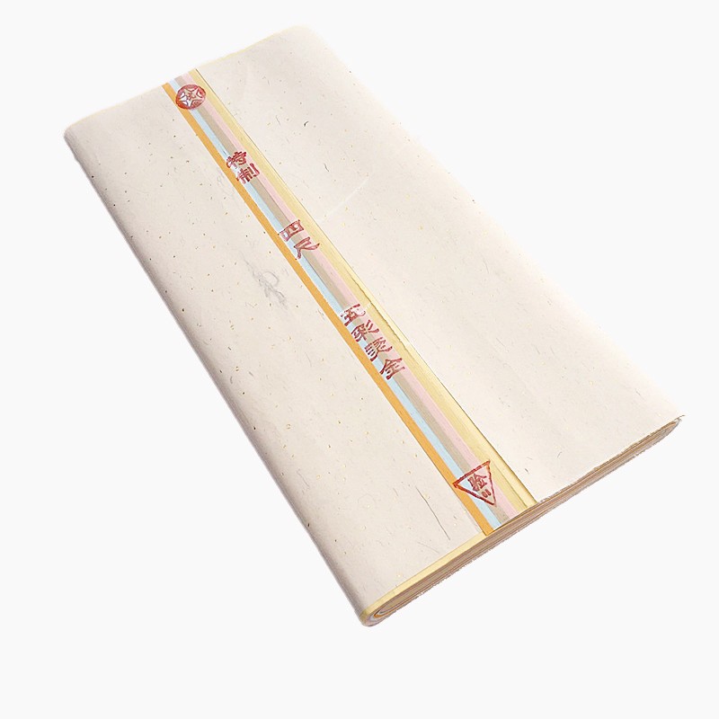 宣纸书法彩色宣i纸 四尺六尺五彩烫金洒金宣纸生宣描龙图龙凤图