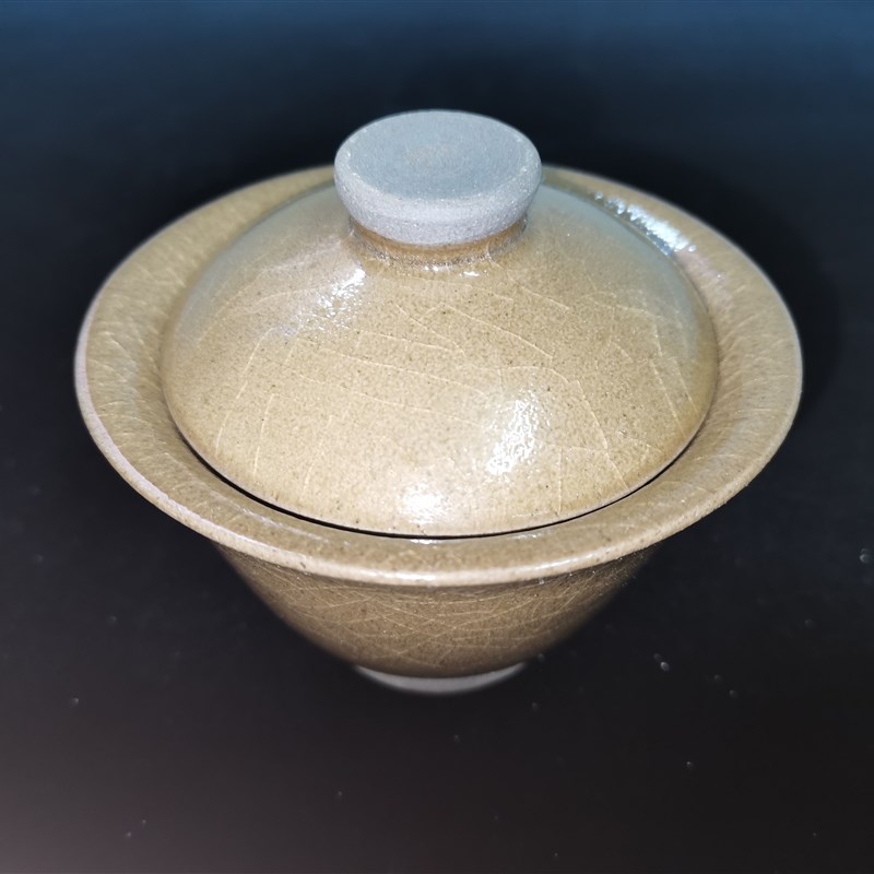 玉子冰裂纹二才盖碗