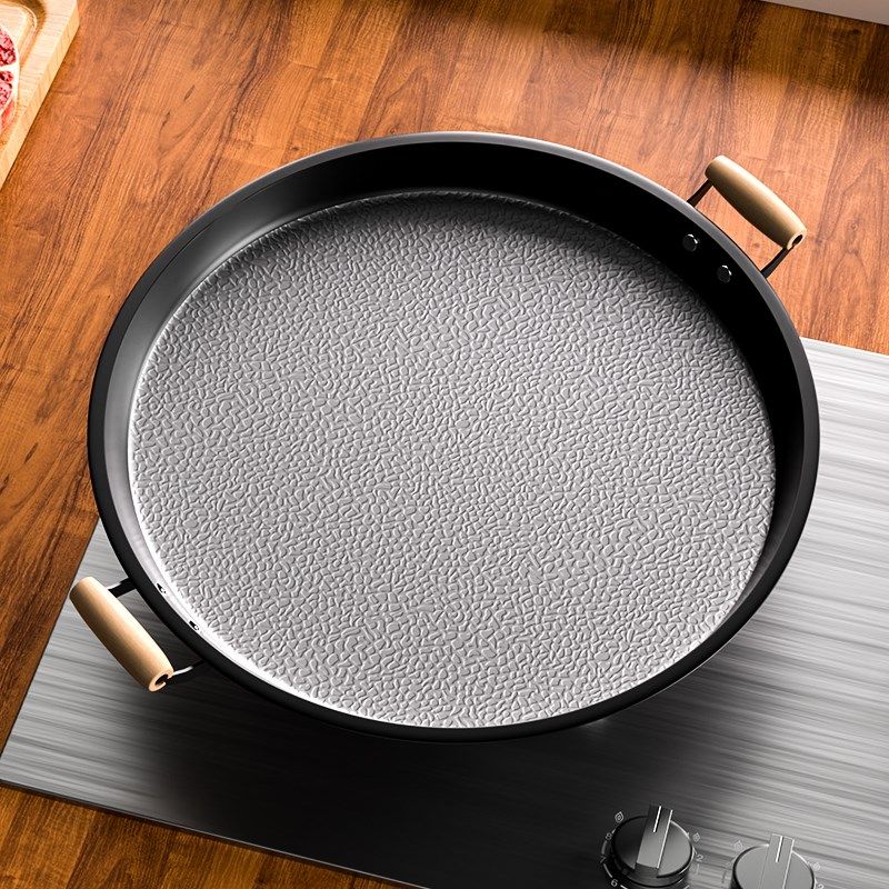 特厚烙饼专用平底锅不粘锅家用煎锅煎饼锅无涂层燃气灶专用熟铁锅
