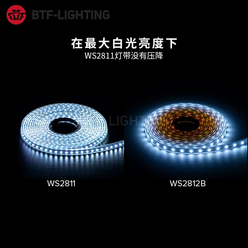 LED幻彩WS28i11灯条24V2835RGB贴片108灯珠每米可编程流水跑马灯