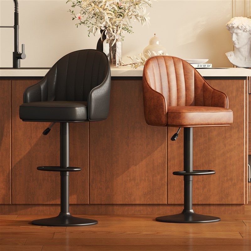 中古吧台椅家用法式复古高脚凳子2025新款高级感黑色岛台高脚椅子,住宅家具,家用高脚椅,淘宝优惠券,粉丝福利购,淘宝优惠卷