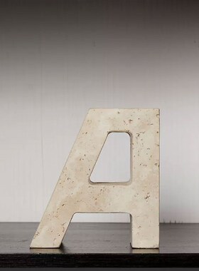 侘寂风黄洞石大理石书立书靠书档样板间客厅卧室办公室艺术摆件