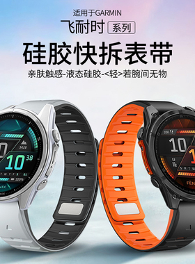 61S_诺曼钉扣磁吸手表带丨Garmin佳明Fenix8/7/6X/Fenix5plus氟橡胶快拆Forerunner965/955/945