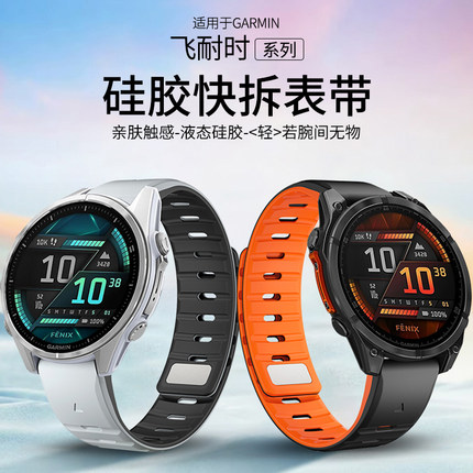 61S_诺曼钉扣磁吸手表带丨Garmin佳明Fenix8/7/6X/Fenix5plus氟橡胶快拆Forerunner965/955/945