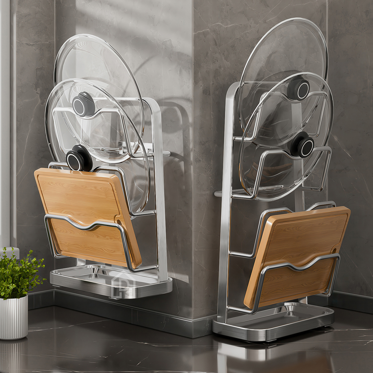 304不锈钢厨房多功能锅盖架