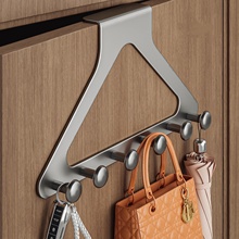 门后挂钩挂衣架卧室门上衣柜侧面衣服收纳挂架免打孔门背式置物架