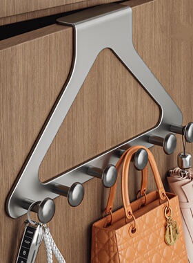 门后挂钩挂衣架卧室门上衣柜侧面衣服收纳挂架免打孔门背式置物架