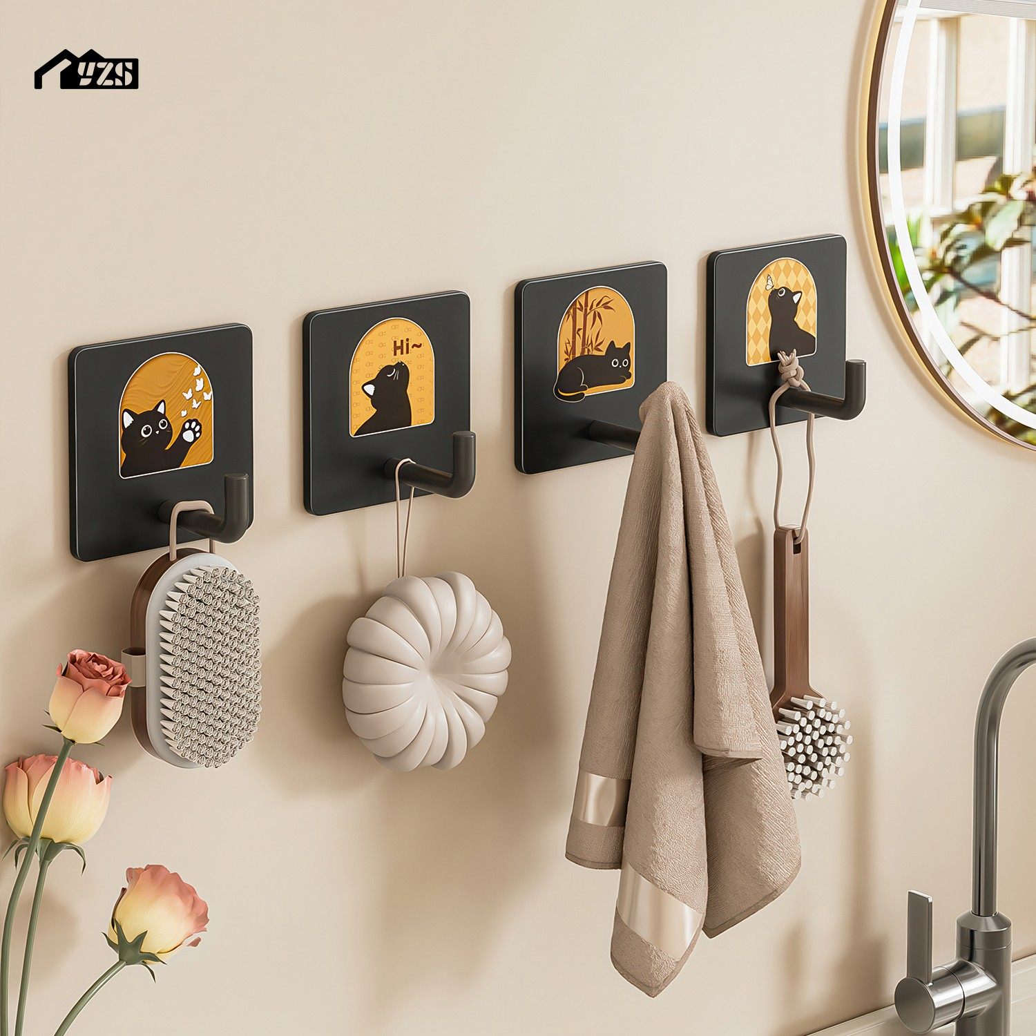 可爱挂钩强力粘胶免打孔承重宿舍浴室卫生间厨房墙壁塑料无痕贴,收纳整理,挂钩/粘钩,淘宝优惠券,粉丝福利购,淘宝优惠卷