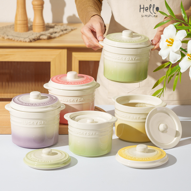 活力印象陶瓷炖盅带盖隔水家用瓦罐汤燕窝蒸盅炖罐小汤盅耐高温