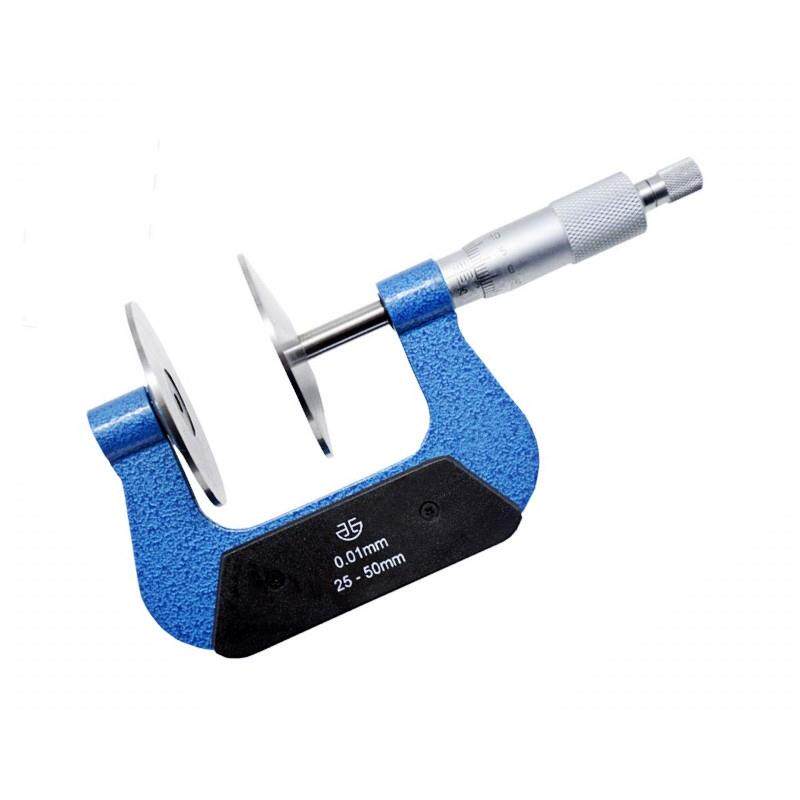 青海青量大盘头公法线外径千分尺 测纸厚透明薄片工具 0-25mm0.01
