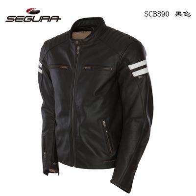 Segura复古红色 蓝色 驼色真皮防护皮衣防摔衣 全CE摩托车机车服