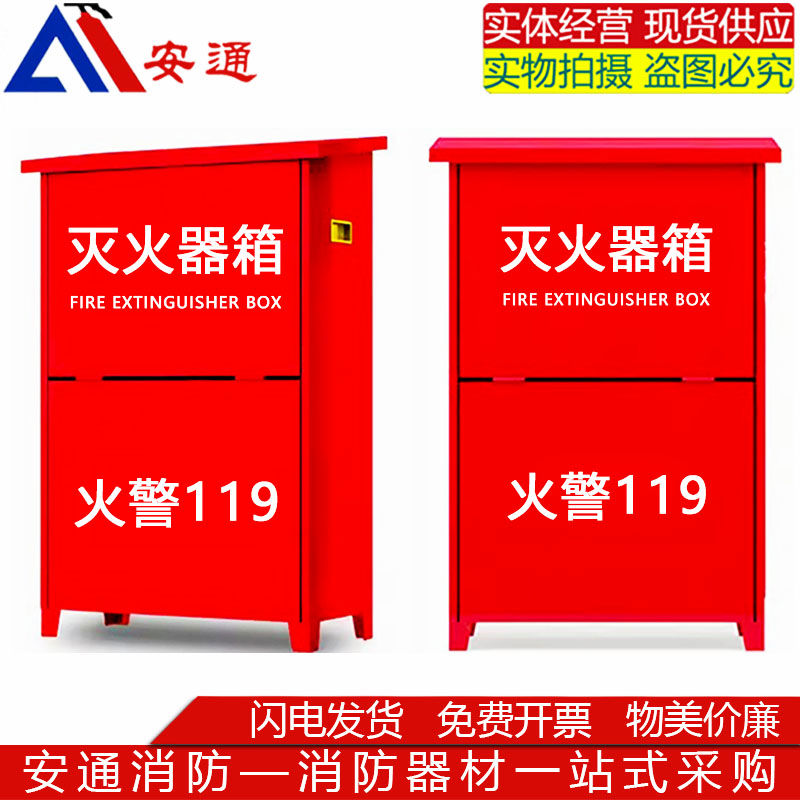 加厚灭火器箱子4KG干粉2只装2/3/5/8kg家用工地消防器材4x2消防箱