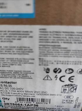 接触器3RT5054-1AP36议价