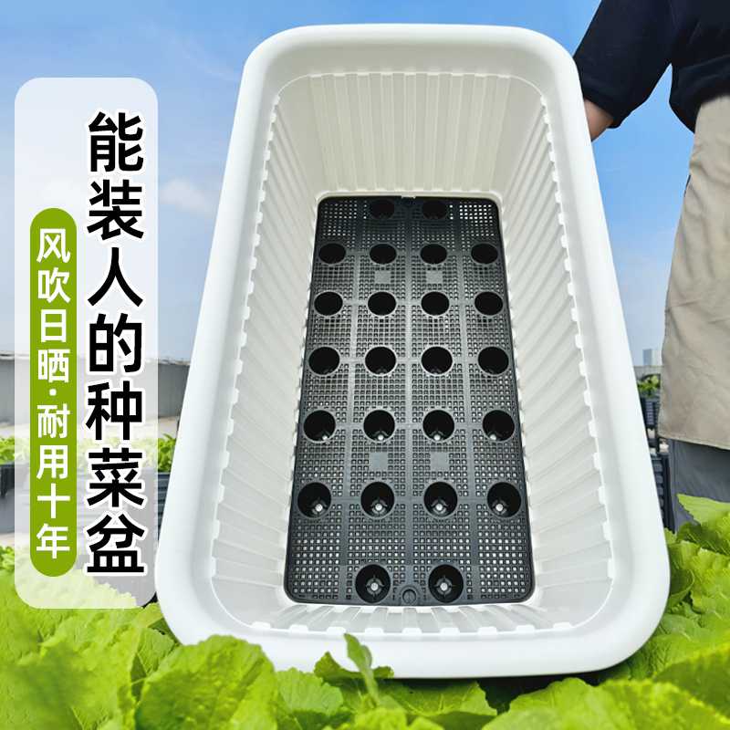 阳台种菜盆长方形塑料花盆特大号蔬菜专用箱家用室内种植盆室外