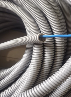 灰色套线波纹管PP阻燃穿线蛇皮管PA软管室外电线光缆防晒保护管套