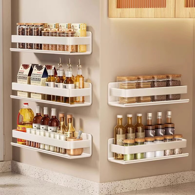 白色厨房置物架免打孔壁挂调料架调味料墙上调味挂架家用收