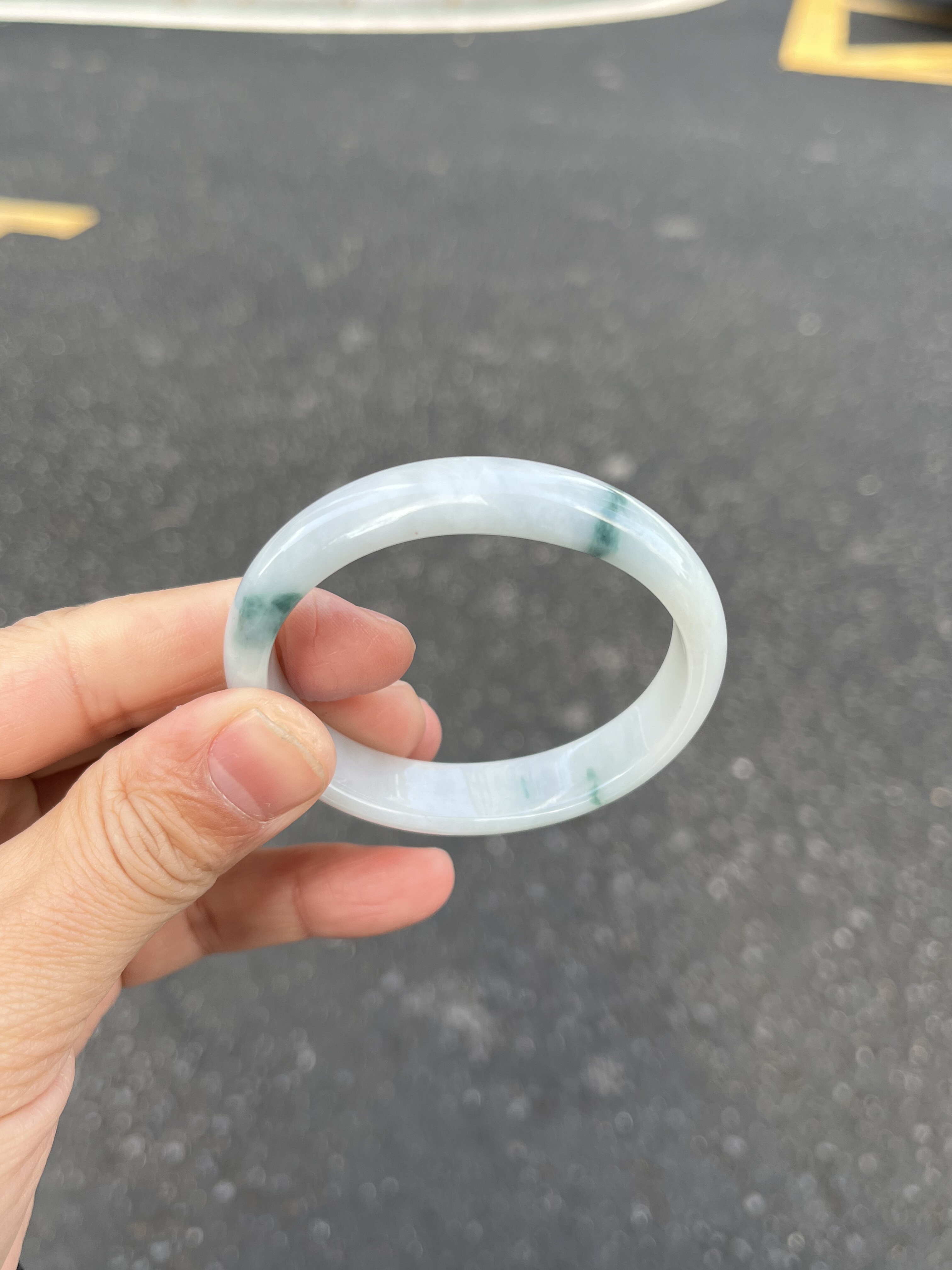 0509-1420天然A货翡翠贵妃52-46-12-6蓝底飘花细腻无裂