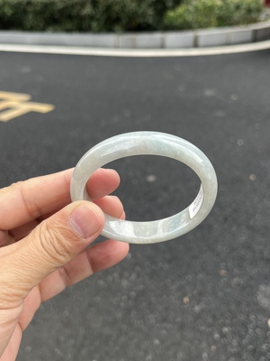 1029-1029天然A货翡翠贵妃54-48-13-6.8蓝底雪花棉胶润无纹裂