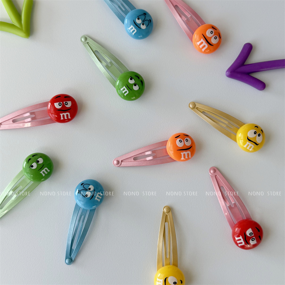 现货~韩国进口儿童发饰彩色MM豆萌趣bb夹对夹碎发刘海夹掰掰夹