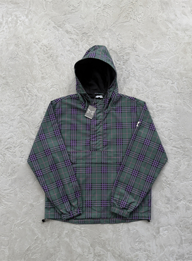 Mertra 百搭男女 fashion jacket 绿紫格子休闲套头夹克秋冬新款