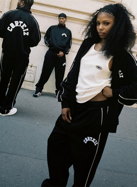 Corteiz 美式酷感风 CREST ARCH TRACK SET 情侣宽松运动休闲套装