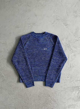 corteiz allstarz sweater男士蓝色针织毛衣刺绣原创潮流UK