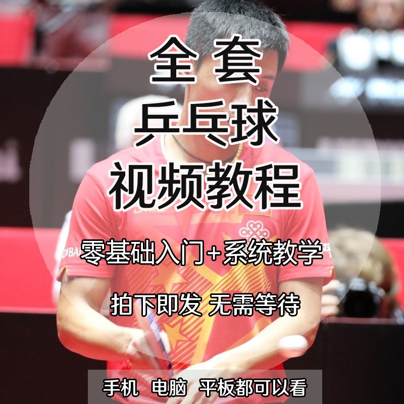 乒乓球视频教程自学分级训练入门到精通9级技术方法建军课程全套